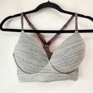 Victoria's Secret PINK Campus Push Up Bralette Grey Padded Women's M (D/DD)